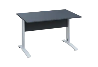 EPK 28 - 12 stůl kancelářský, kovová podnož bílá, deska 25 mm, široký 1200 mm, antracit